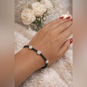 Twisted Wire 3 Pave Raised Magnetic Cuff bracelet